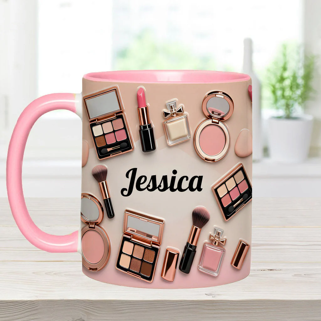 Just A Girl Who Love Makeup - Personalized Accent Mug - Gift For Her, Makeup Artists NL122 - Image 8