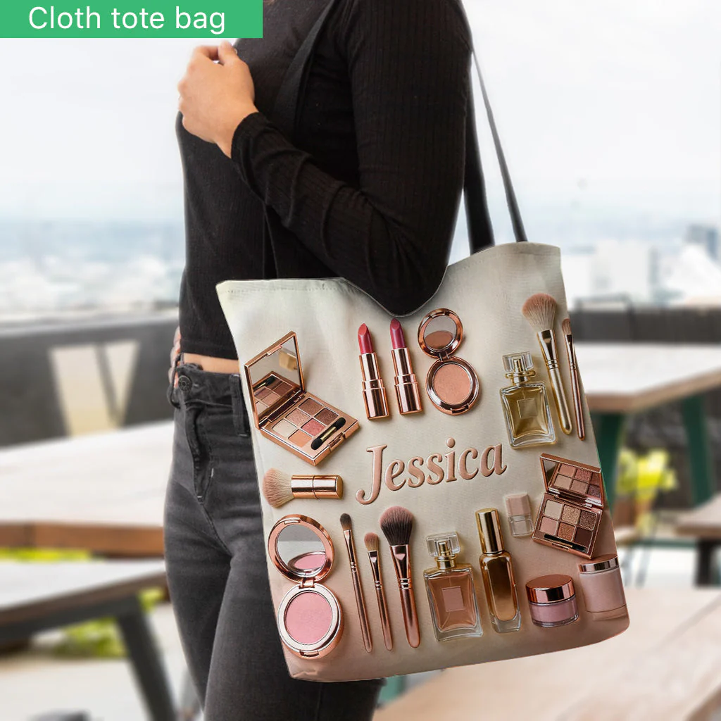 Just A Girl Who Love Makeup - Personalized Tote Bag - Gift For Her, Makeup Artists NL122 - Image 2