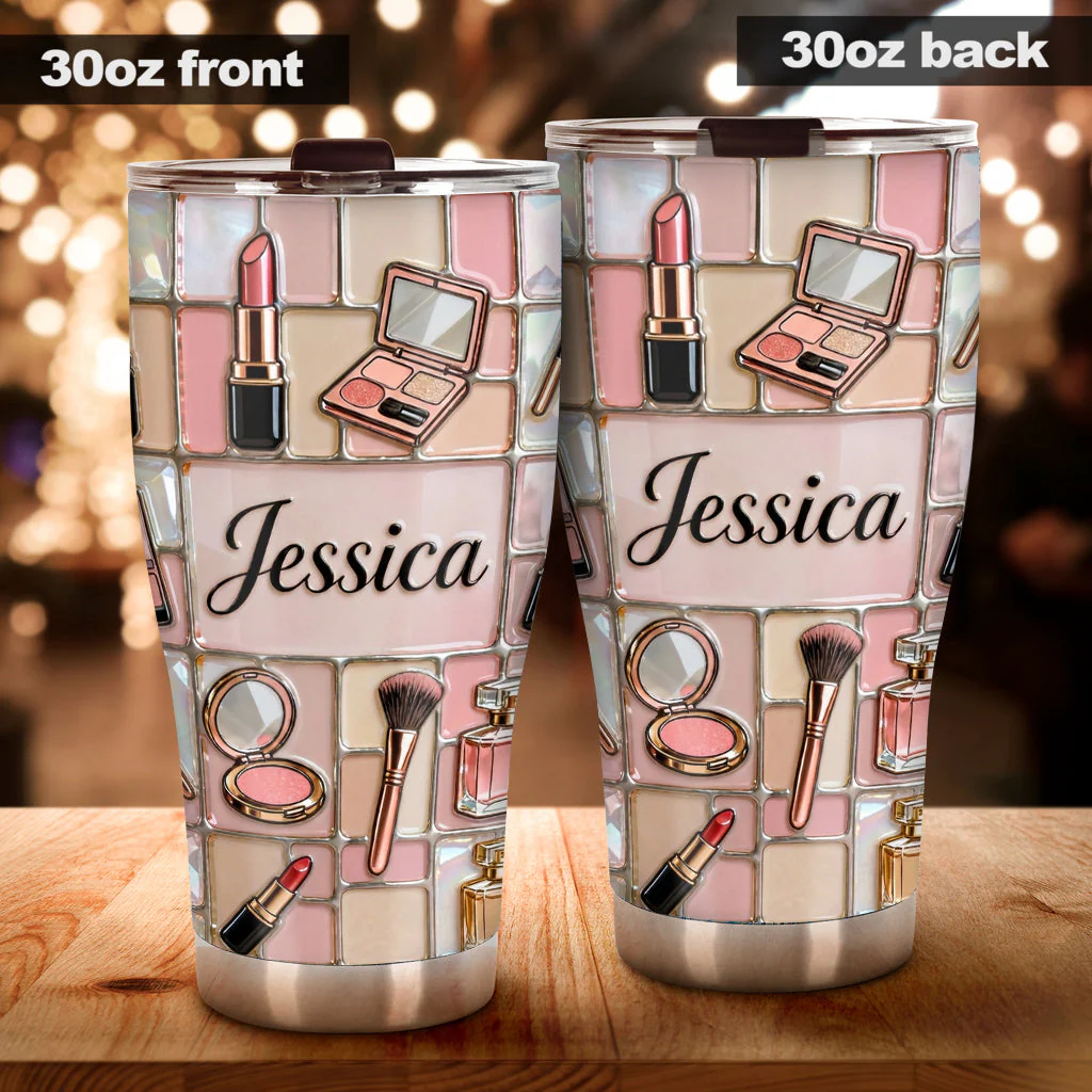Just A Girl Who Love Makeup - Personalized Tumbler - Gift For Her, Makeup Artists NL122 - Image 2