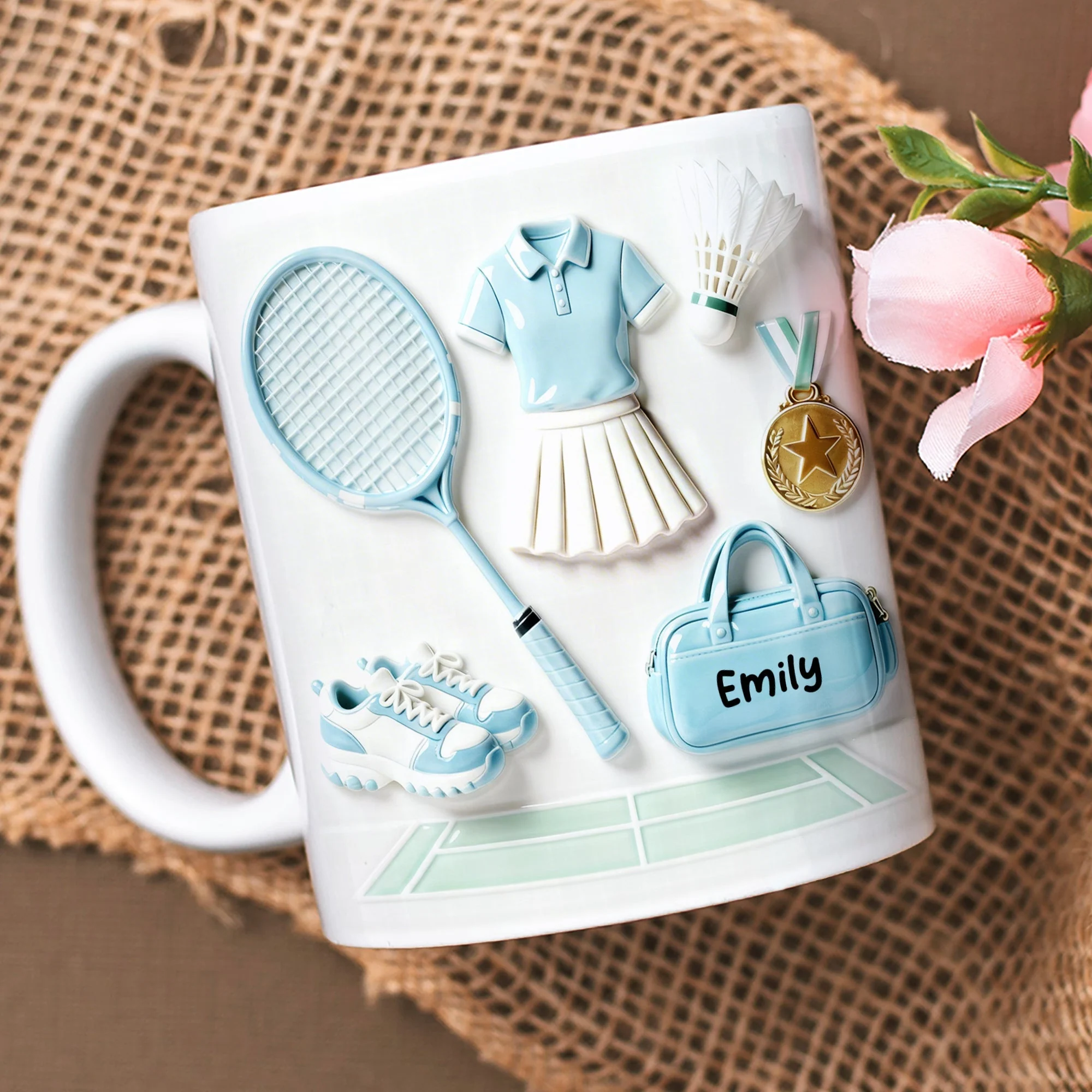 Just A Girl Who Loves Badminton - Personalized Ceramic Mug - Gift For Her, Badminton Lovers NL122 - Image 2