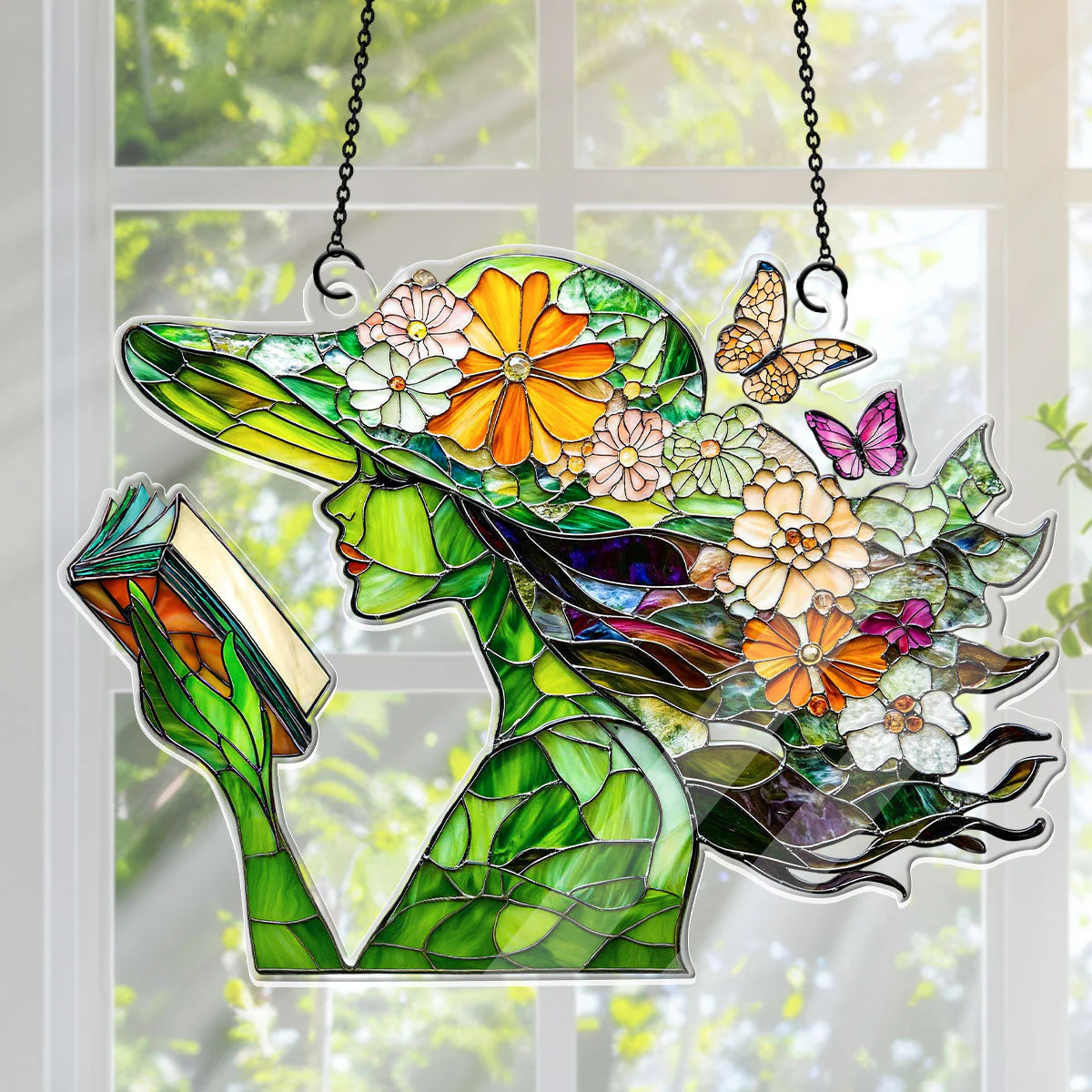 Just A Girl Who Loves Books - Personalized Acrylic Suncatcher - Gift For Her, Book Lovers HH01 - Image 3