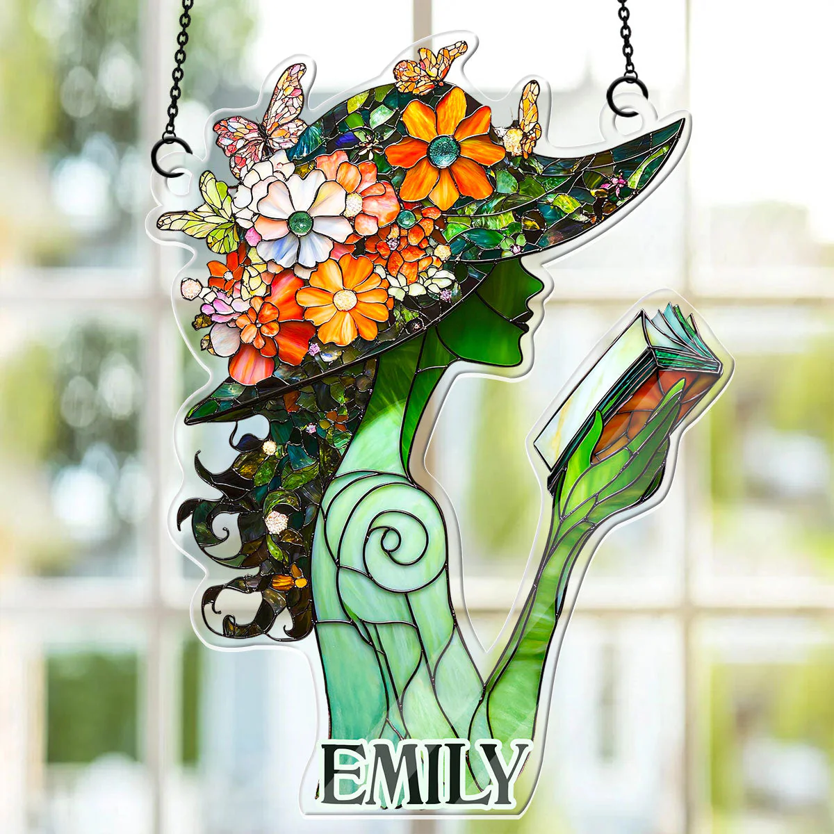 Just A Girl Who Loves Books - Personalized Acrylic Suncatcher - Gift For Her, Book Lovers HH01