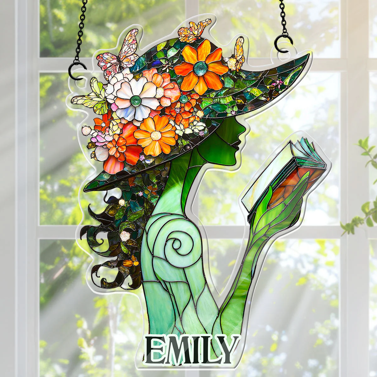 Just A Girl Who Loves Books - Personalized Acrylic Suncatcher - Gift For Her, Book Lovers HH01 - Image 2
