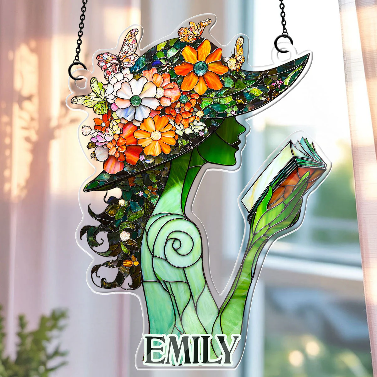 Just A Girl Who Loves Books - Personalized Acrylic Suncatcher - Gift For Her, Book Lovers HH01 - Image 3