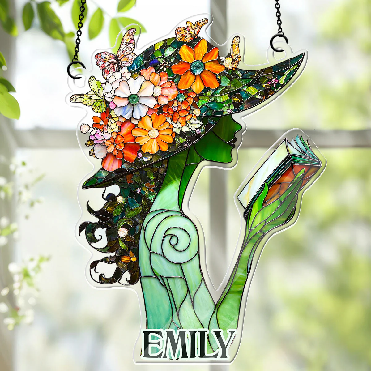 Just A Girl Who Loves Books - Personalized Acrylic Suncatcher - Gift For Her, Book Lovers HH01 - Image 4