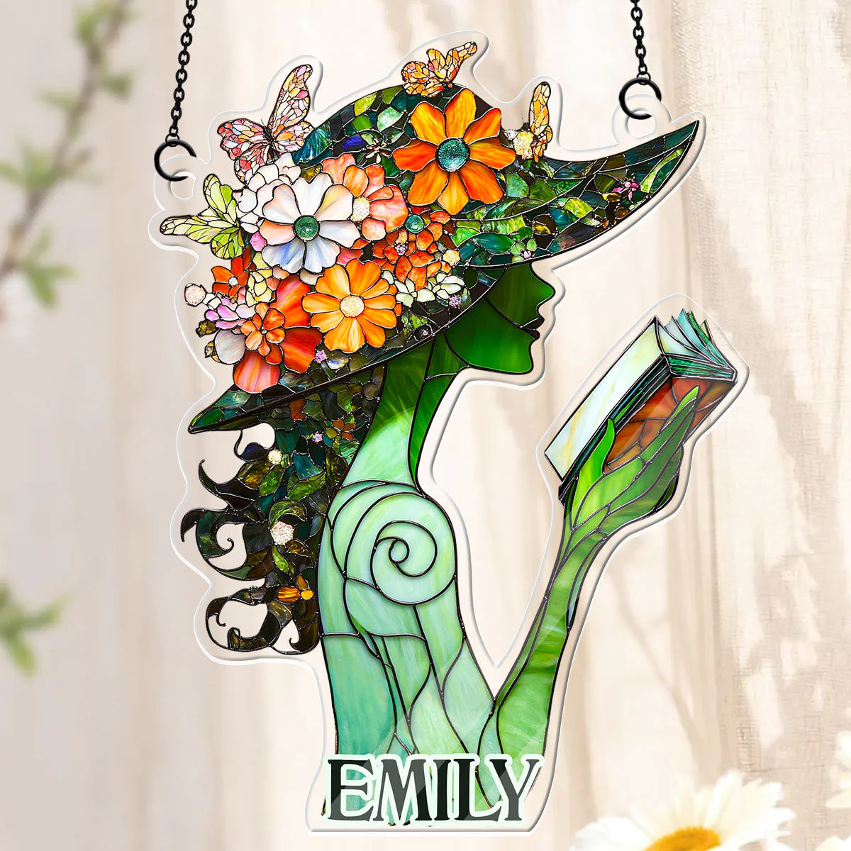 Just A Girl Who Loves Books - Personalized Acrylic Suncatcher - Gift For Her, Book Lovers HH01 - Image 5