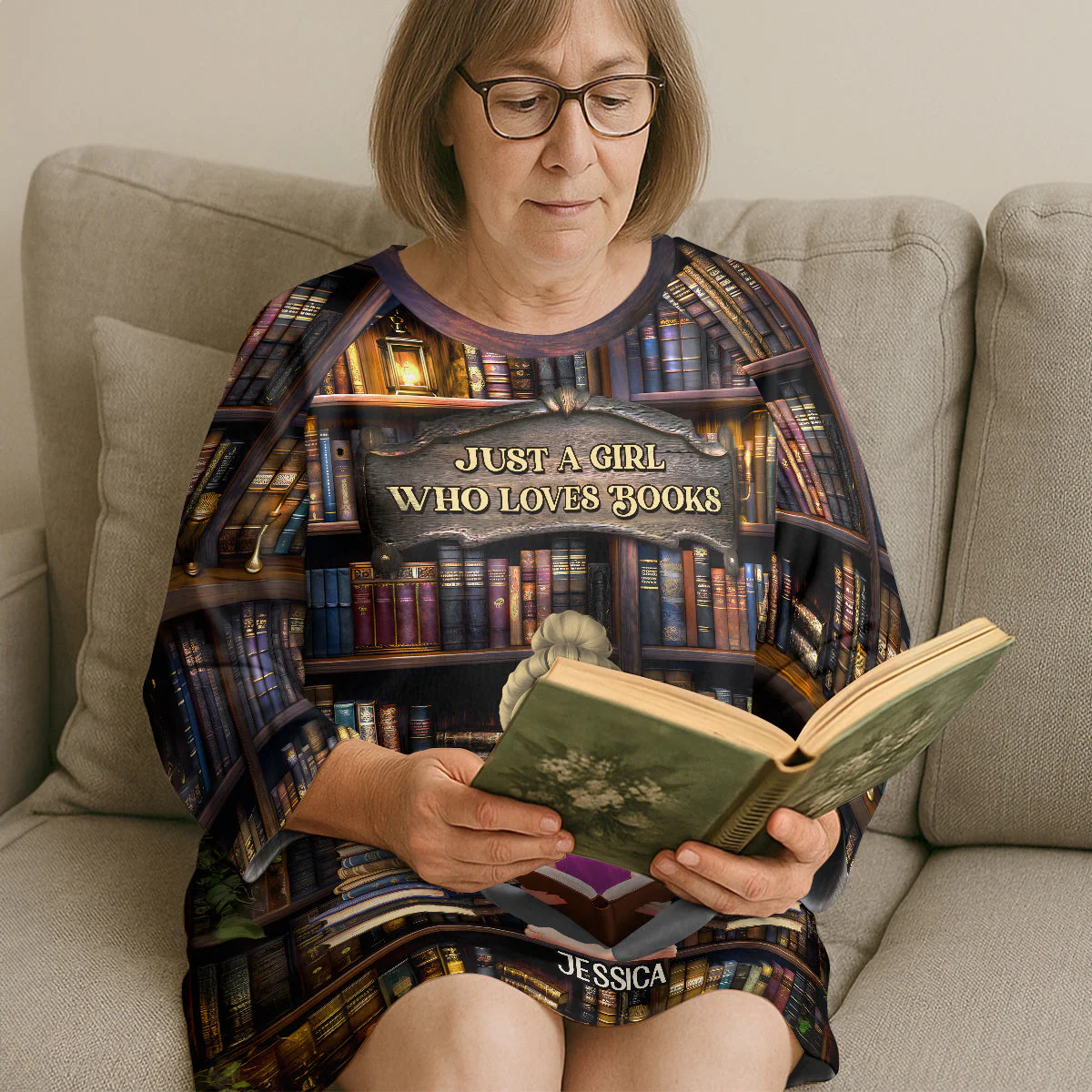 Just A Girl Who Loves Books - Personalized Sleep Tee | CLB2 - Image 2