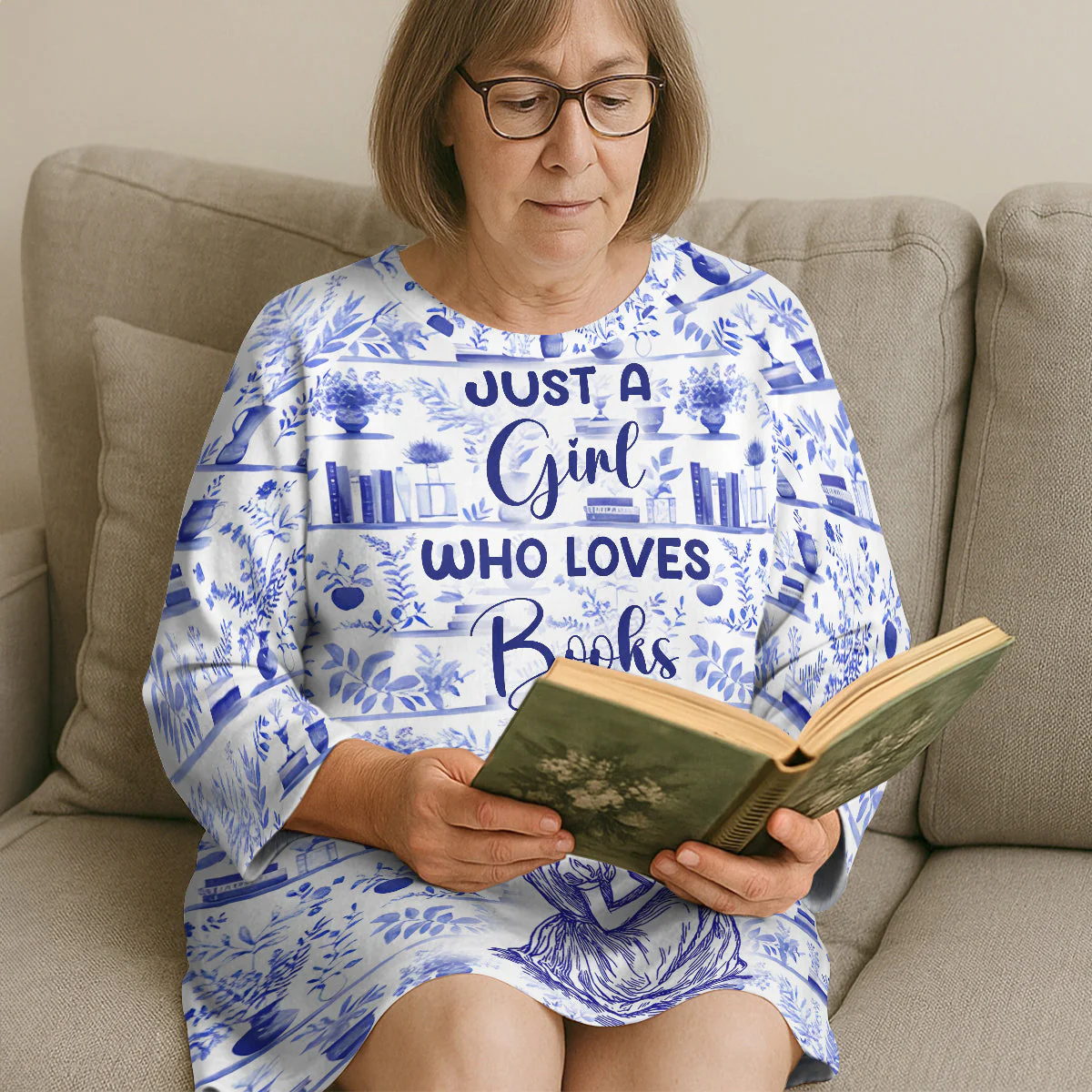 Just A Girl Who Loves Books - Personalized Sleep Tee | TGJ1 - Image 2