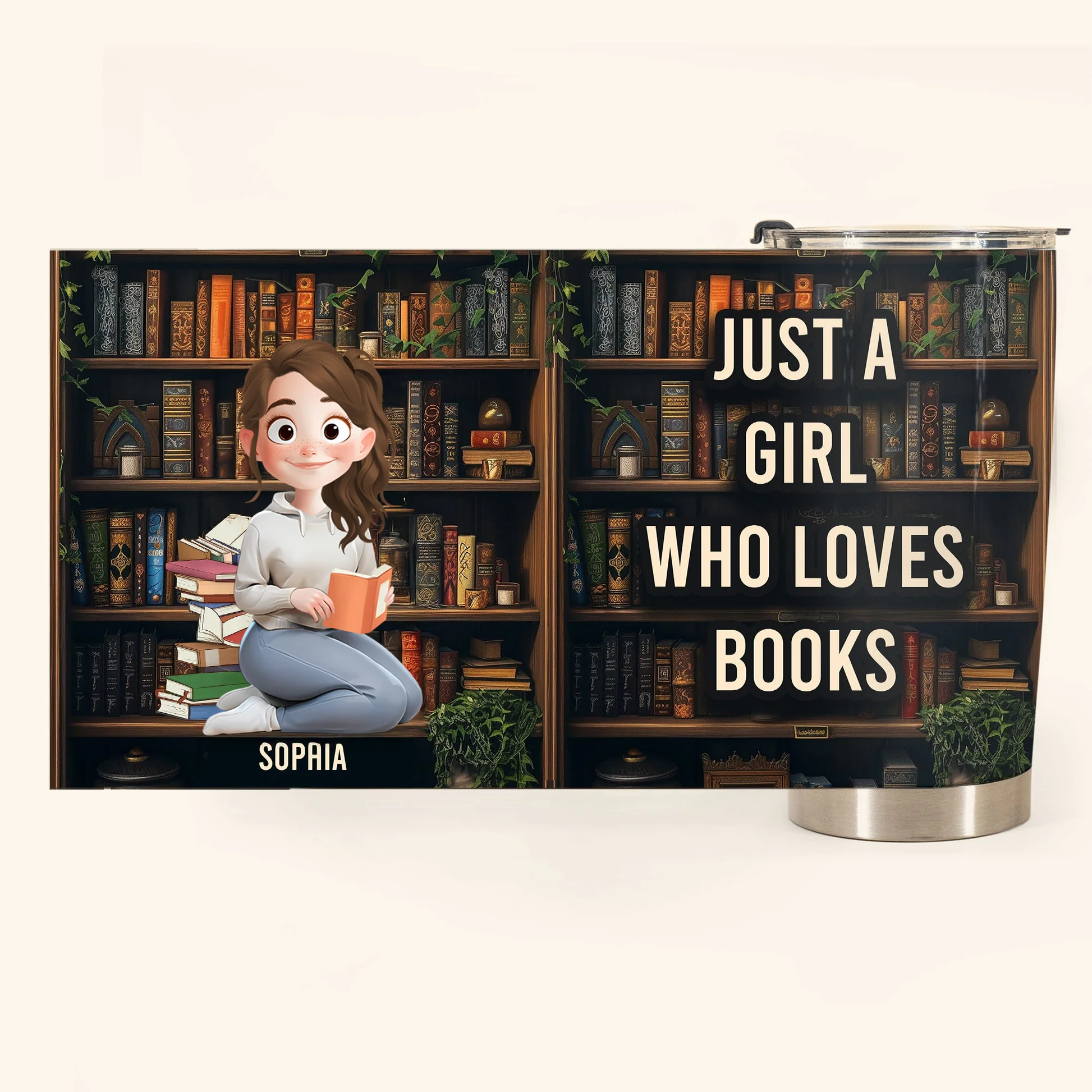 Just A Girl Who Loves Books - Personalized Tumbler Cup | CLB1 - Image 4