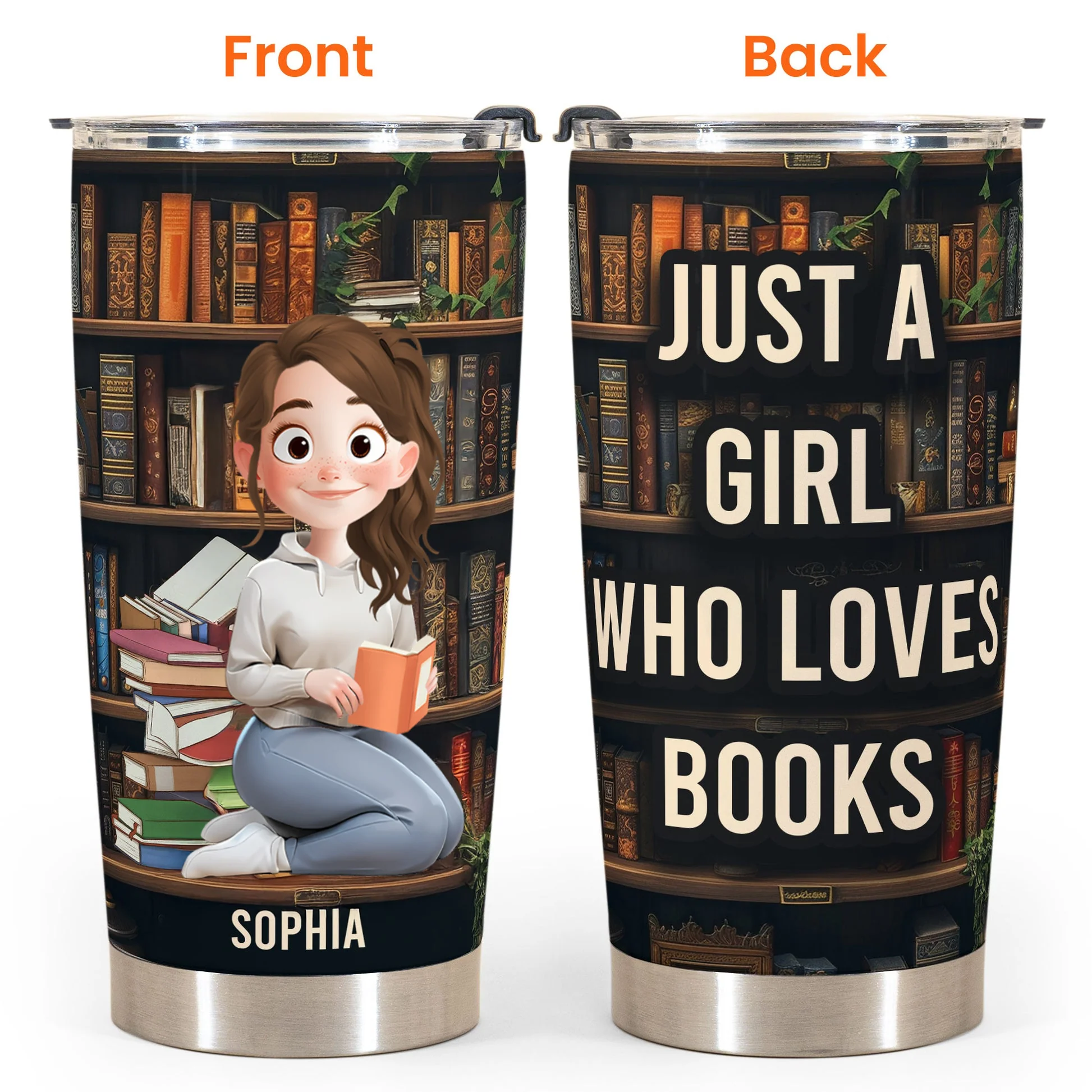 Just A Girl Who Loves Books - Personalized Tumbler Cup | CLB1 - Image 5