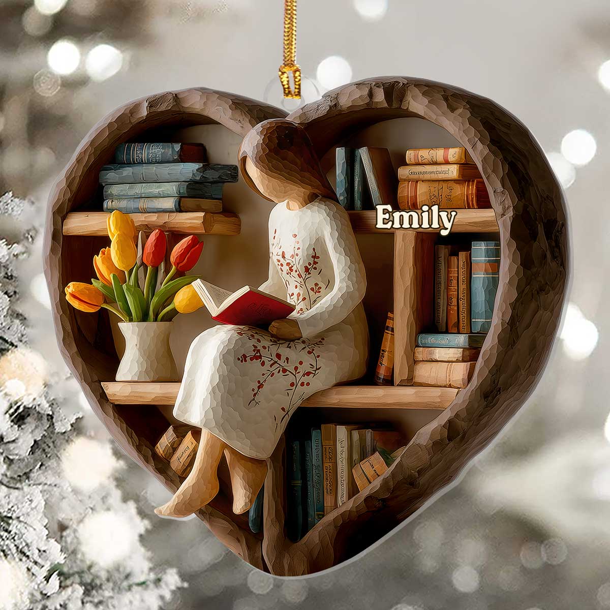 Just A Girl Who Loves Books (Ver 17) - Personalized 1-Layer Acrylic Ornament - Christmas Gift For Book Lovers, Her | HH01 - Image 5