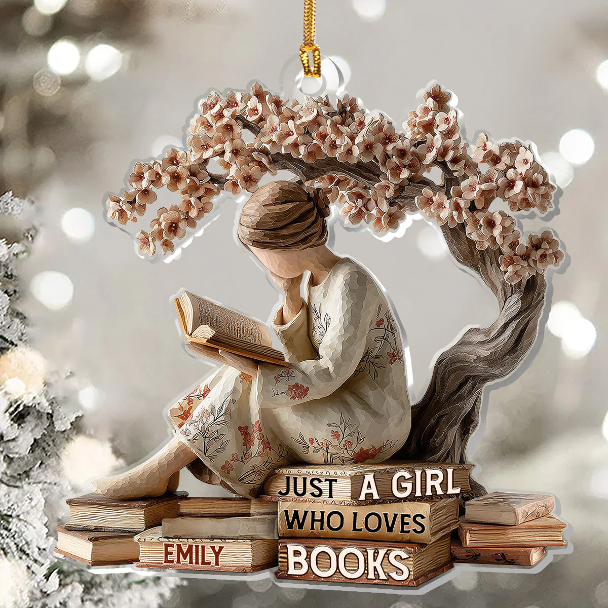 Just A Girl Who Loves Books (Ver 4) - Personalized 1-Layer Acrylic Ornament - Christmas Gift For Book Lovers, Her HH01 - Image 4