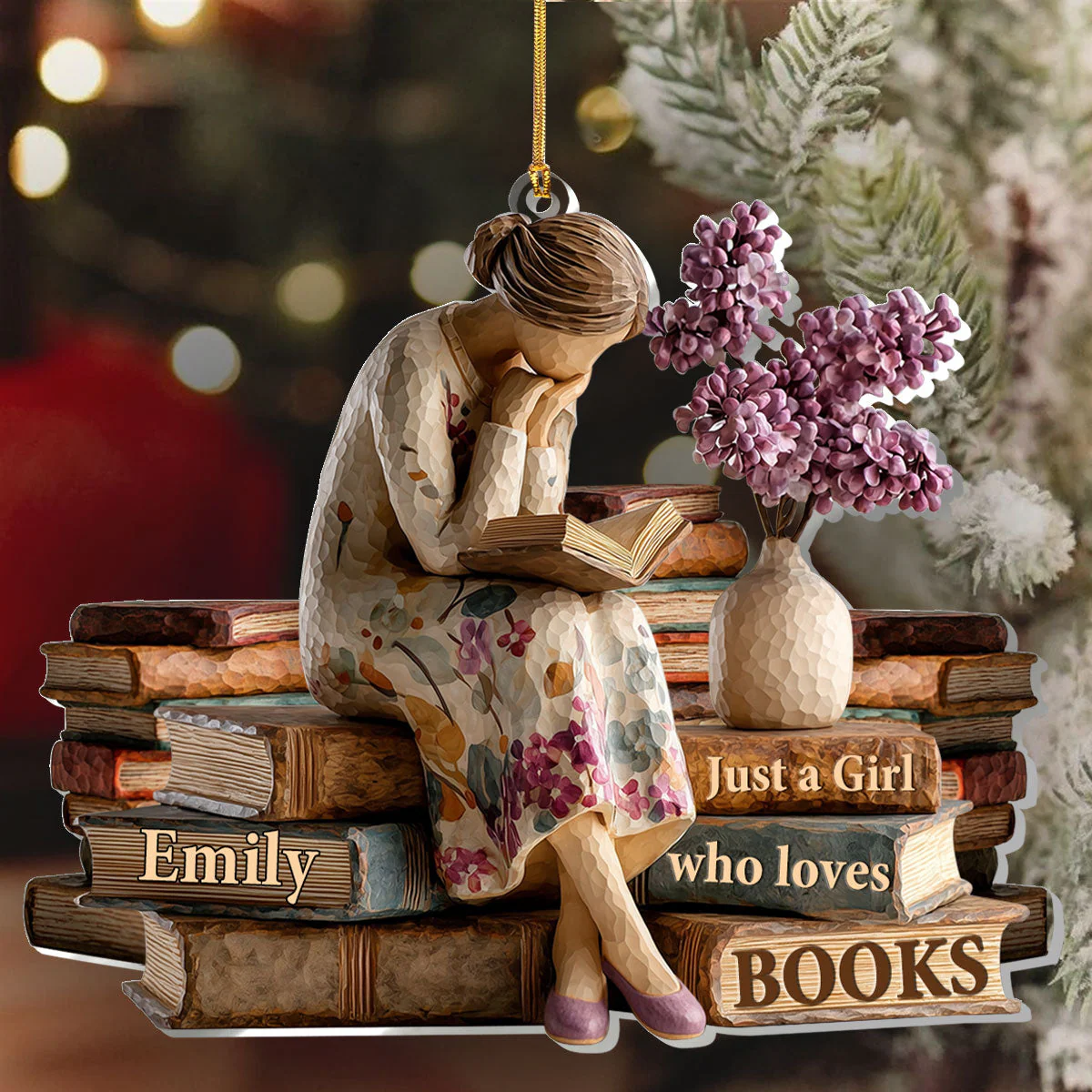 Just A Girl Who Loves Books (Ver 7) - Personalized 1-Layer Acrylic Ornament - Christmas Gift For Book Lovers, Her HH01 - Image 5