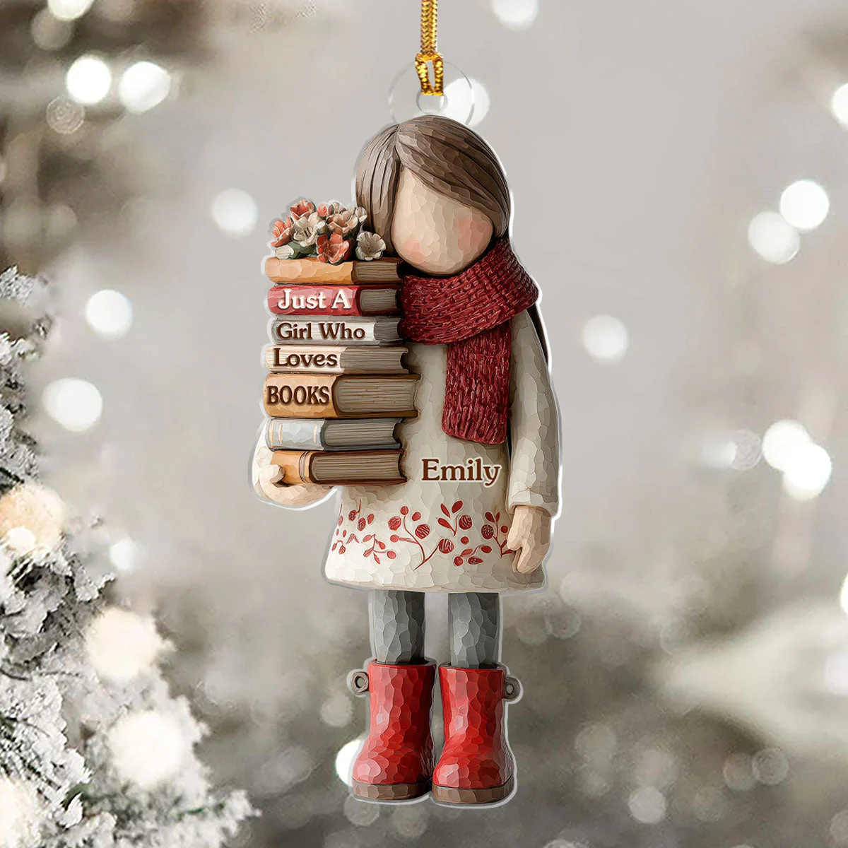 Just A Girl Who Loves Books (Ver 9) - Personalized 1-Layer Acrylic Ornament - Christmas Gift For Book Lovers, Her HH01 - Image 5