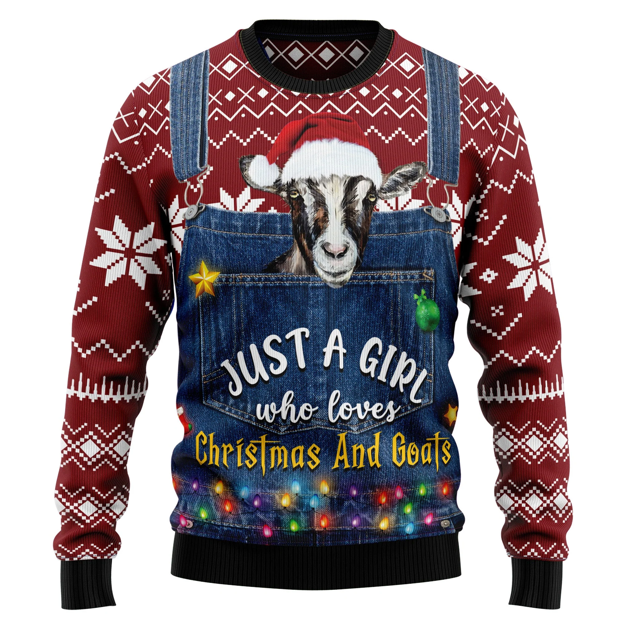Just A Girl Who Loves Christmas And Goats - Funny Ugly Christmas Sweater