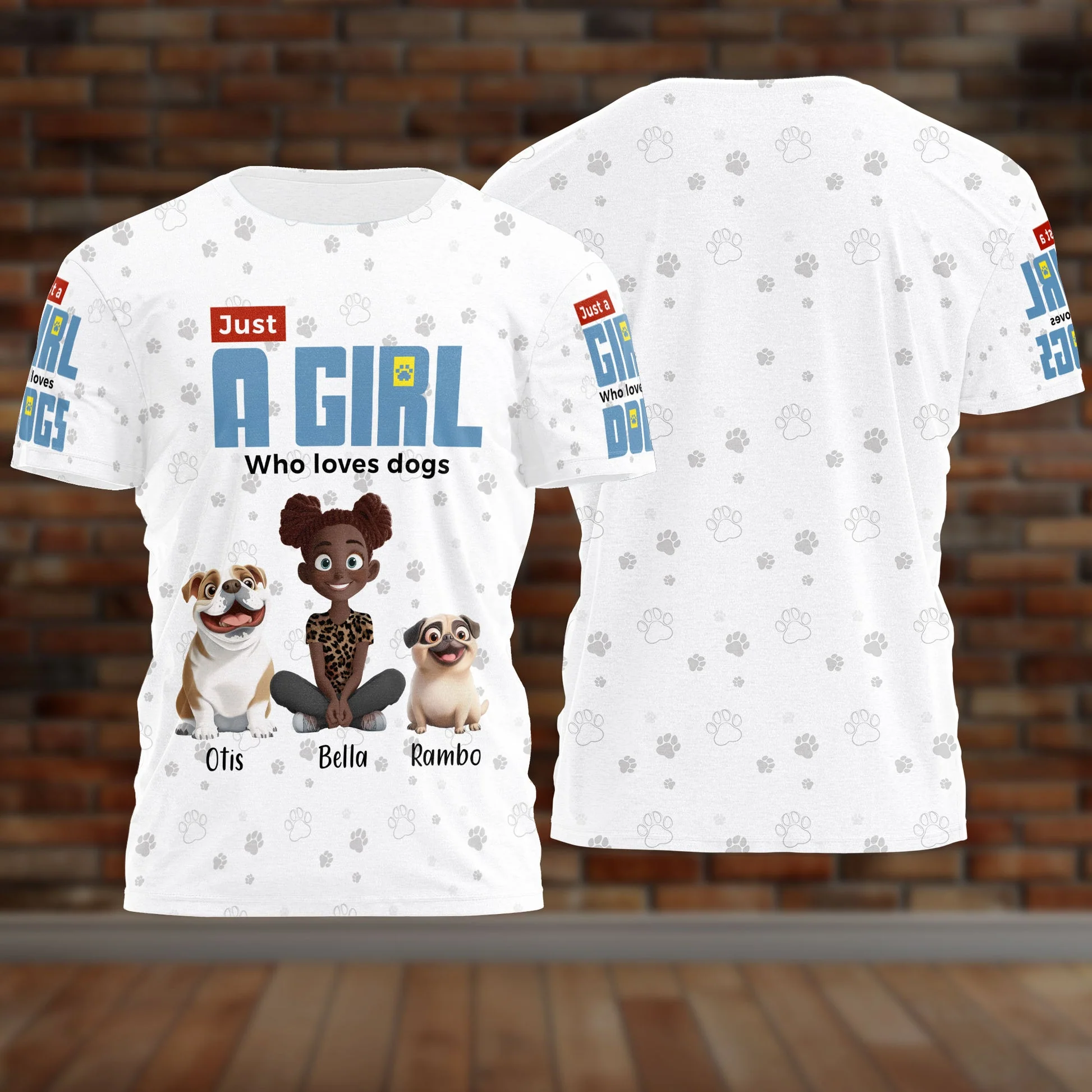 Just A Girl Who Loves Dogs Cartoon Dog - Personalized 3D Shirt - Gift for Pet Owners, Pet Lovers, Dog Mom | CLP15 NH96 - Image 3