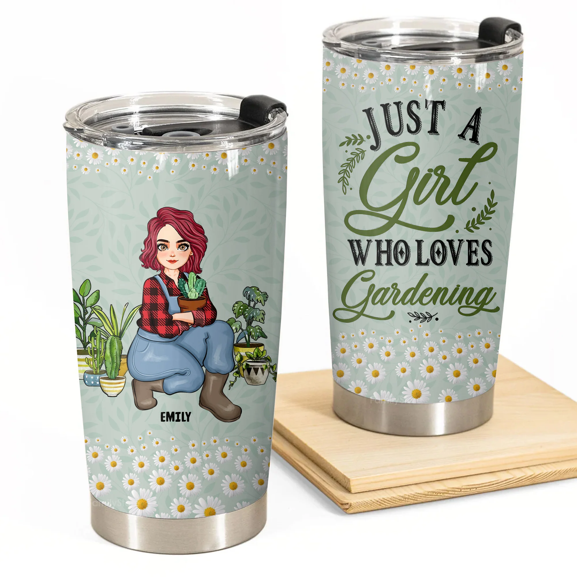 Just A Girl Who Loves Gardening - Personalized Stainless Steel Tumbler - Gift For Mom, Grandma, Mothers Day, Plant Lovers | GR17 NA94 - Image 2