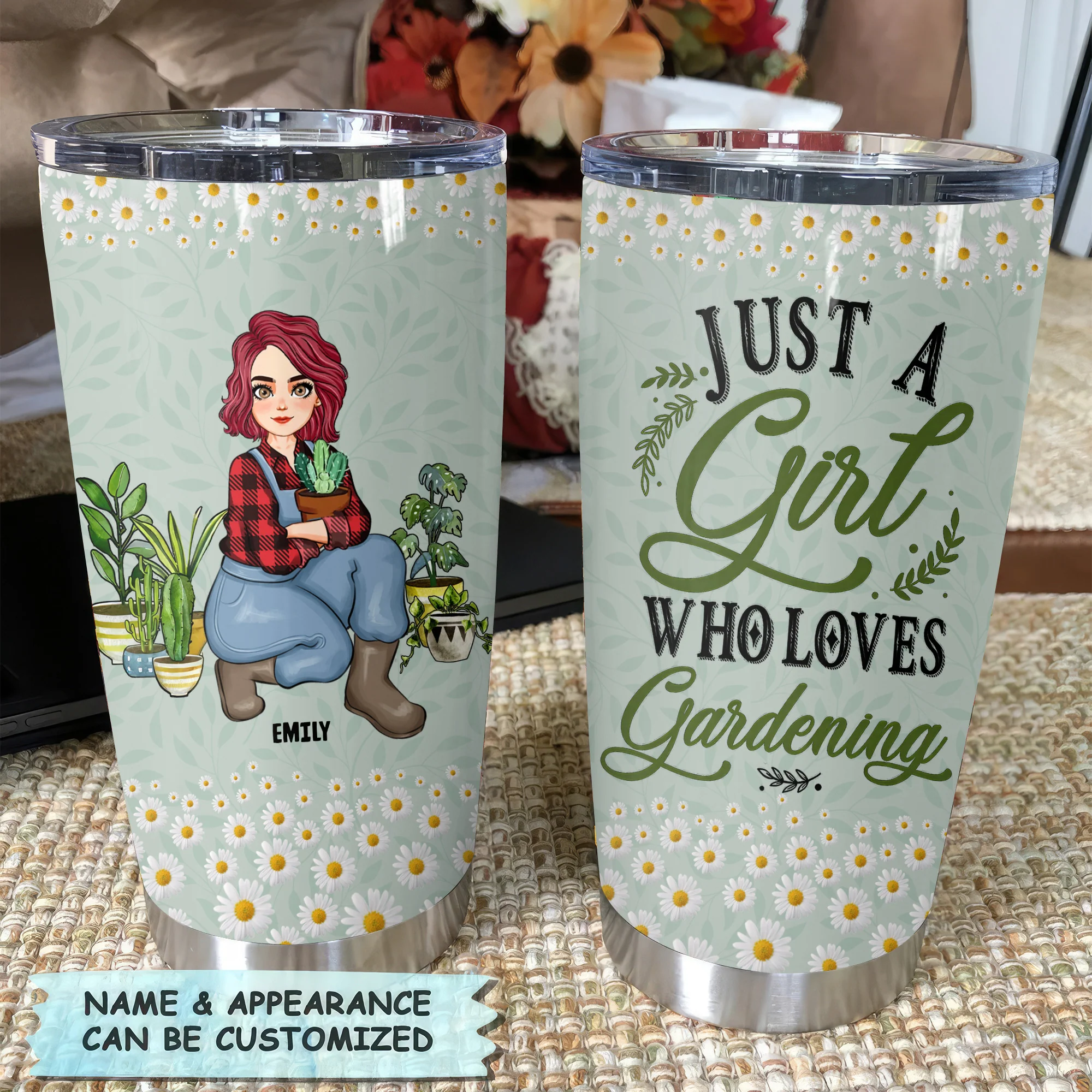 Just A Girl Who Loves Gardening - Personalized Stainless Steel Tumbler - Gift For Mom, Grandma, Mothers Day, Plant Lovers | GR17 NA94 - Image 3
