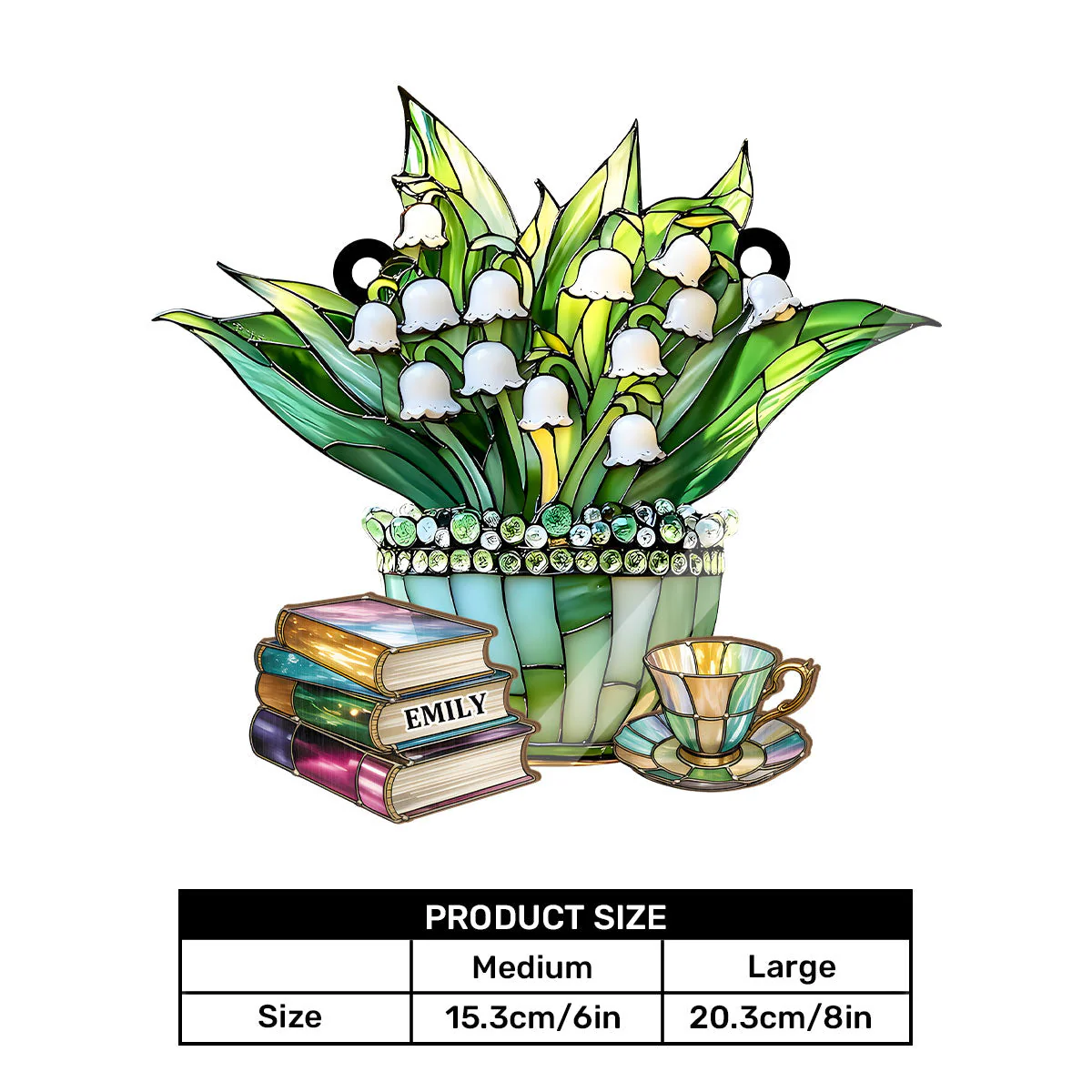 Just A Girl Who Loves Lilies and Books - Personalized Window Hanging Suncatcher - Image 5