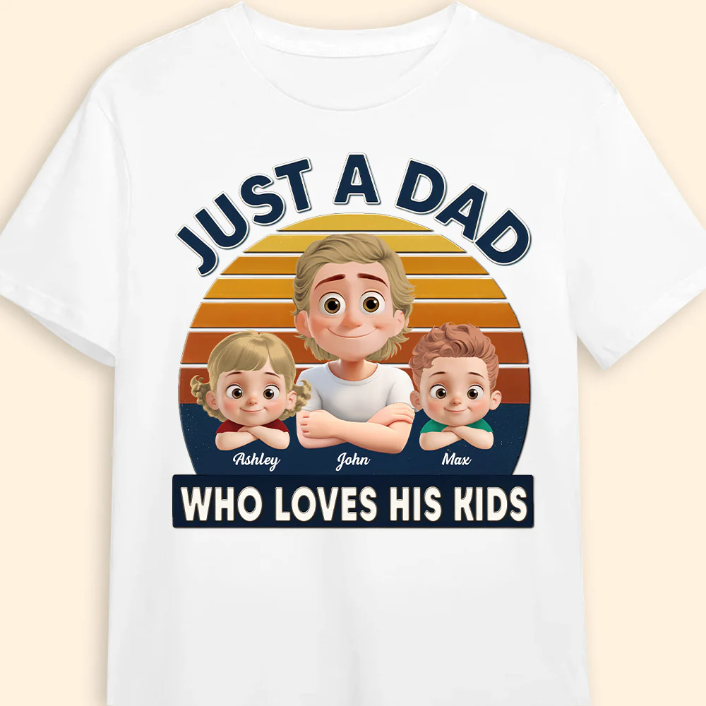 Just A Guy, Totally Owned By His Kids - Personalized Shirt - Gift For Dad, Grandpa, Father's Day | GR26 NA94 - Image 4