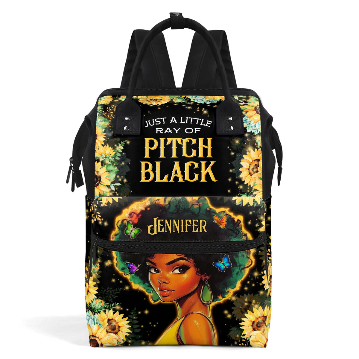 Just A Little Ray Of Pitch Black - Personalized Duckbilled Backpack - Gift For Black Queen | HH01