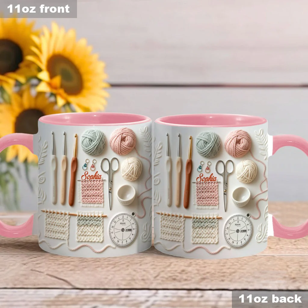 Just Love Crocheting - Personalized Accent Mug - Gift For Her HH01 - Image 2