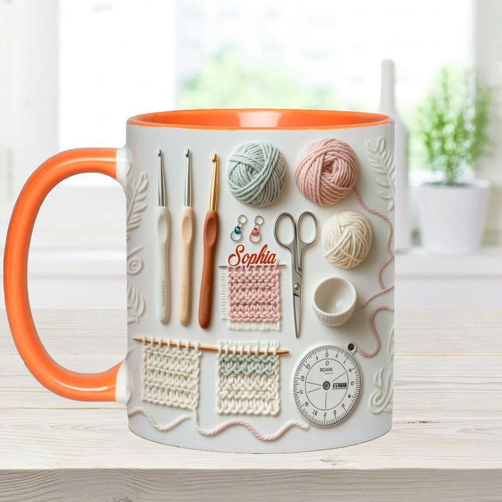 Just Love Crocheting - Personalized Accent Mug - Gift For Her HH01 - Image 4