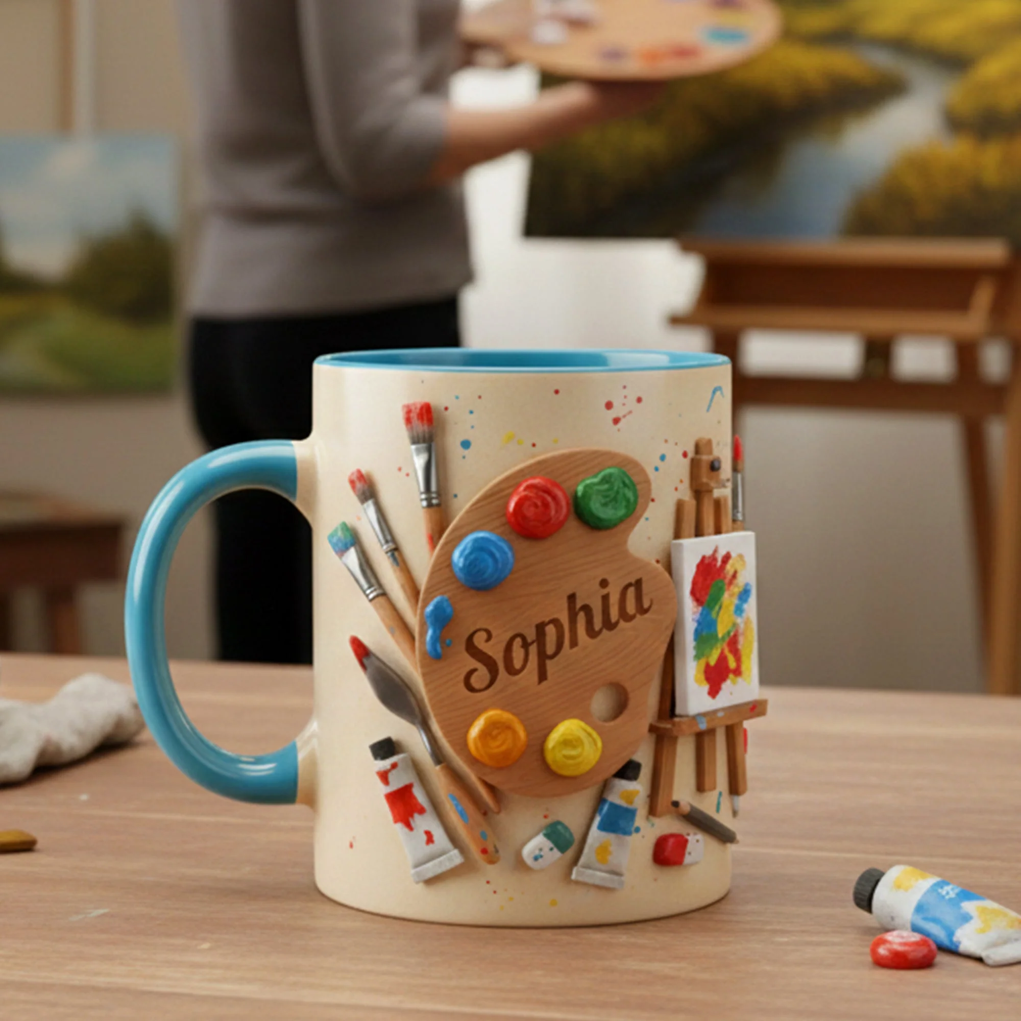 Just Love Painting - Personalized Accent Mug - Gift For Painting Lovers NL122 - Image 2