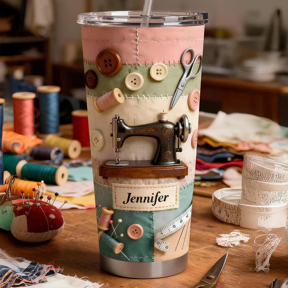 Just Love Sewing - Personalized Tumbler - Gift For Her, Sewing Lovers NL122 - Image 3