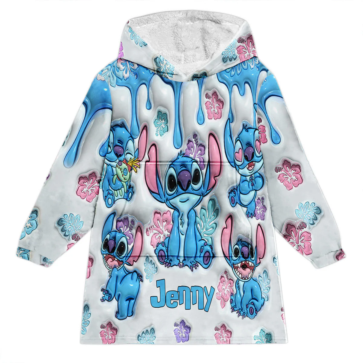 Just Love Sti (Ver 1) - Personalized 3D Inflated Effect Christmas Blanket Hoodie HH01