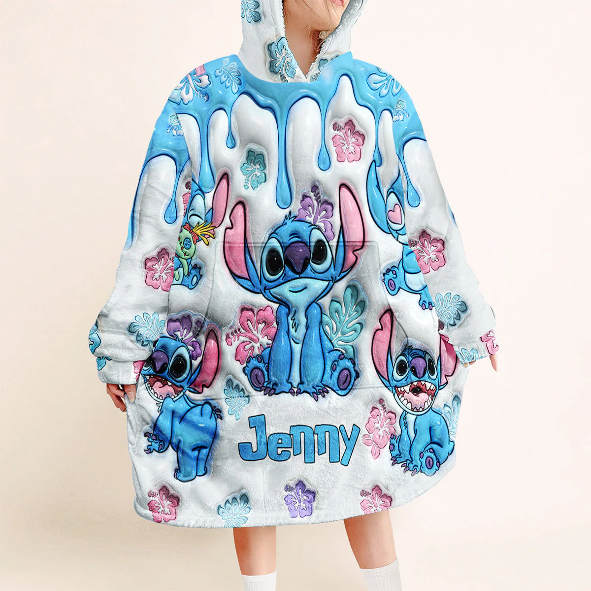 Just Love Sti (Ver 1) - Personalized 3D Inflated Effect Christmas Blanket Hoodie HH01 - Image 2