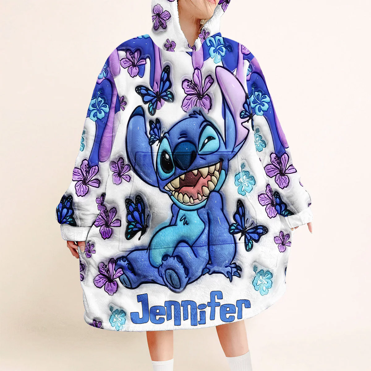 Just Love Sti (Ver 3) - Personalized 3D Inflated Effect Christmas Blanket Hoodie HH01 - Image 2