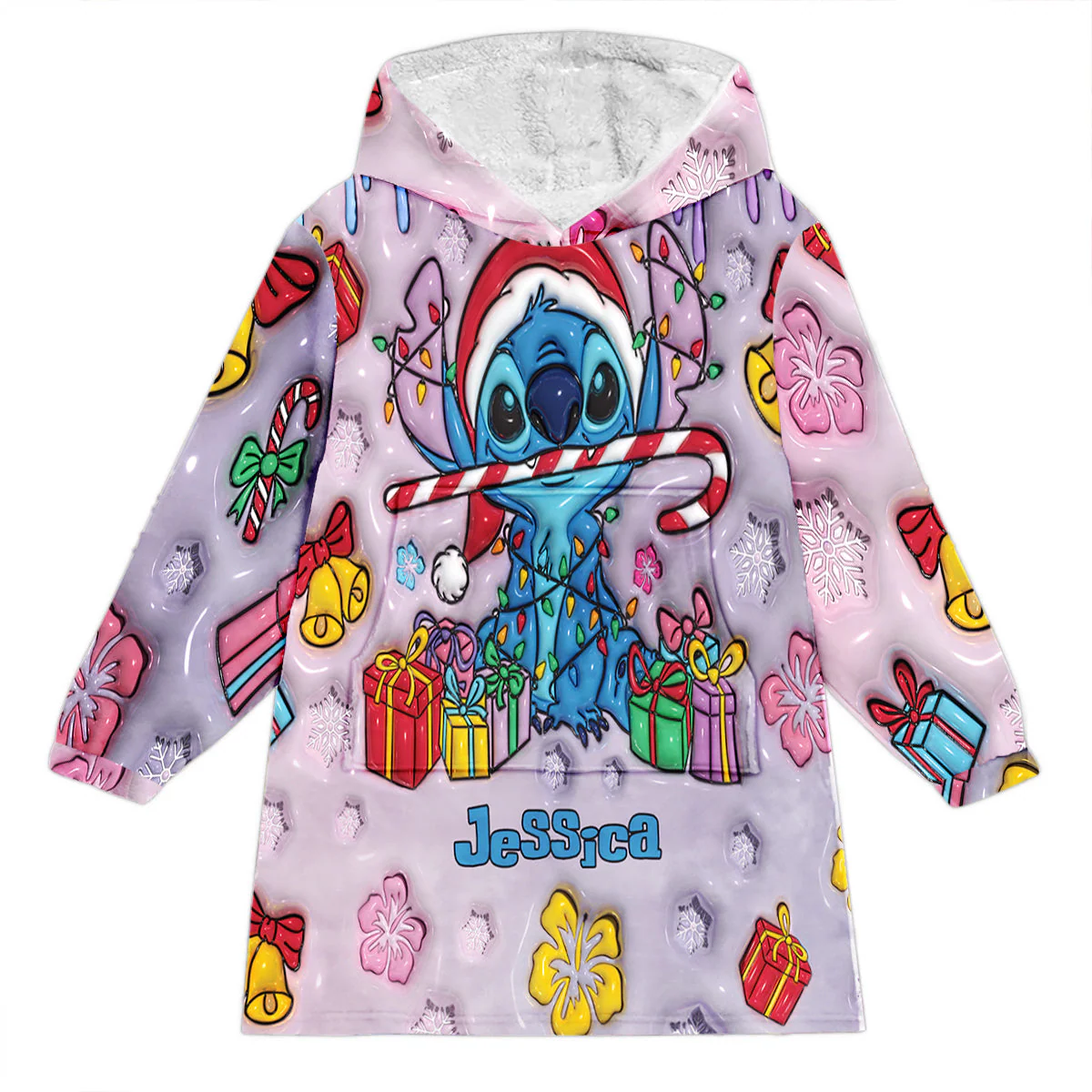 Just Love Sti (Ver 5) - Personalized 3D Inflated Effect Christmas Blanket Hoodie HH01 - Image 2