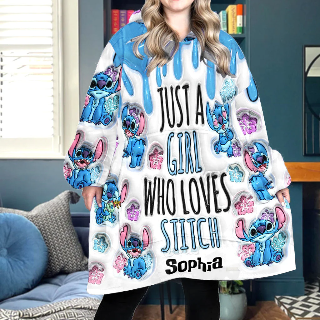 Just Love Sti (Ver 7) - Personalized 3D Inflated Effect Christmas Blanket Hoodie HH01