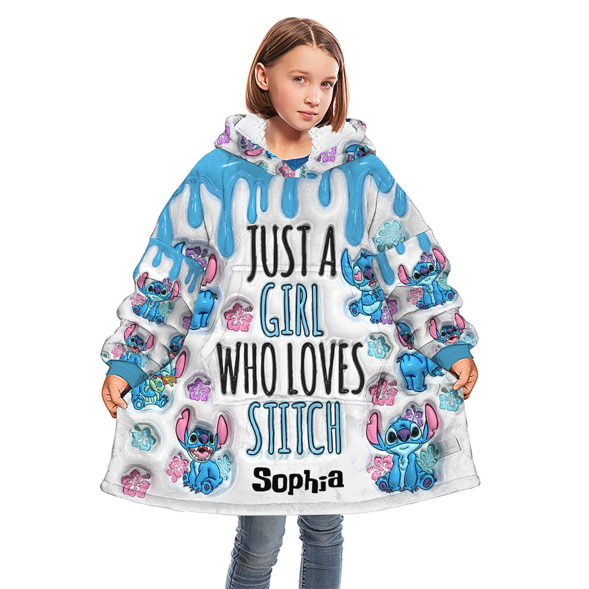 Just Love Sti (Ver 7) - Personalized 3D Inflated Effect Christmas Blanket Hoodie HH01 - Image 3