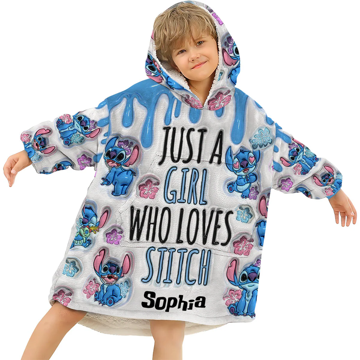 Just Love Sti (Ver 7) - Personalized 3D Inflated Effect Christmas Blanket Hoodie HH01 - Image 4