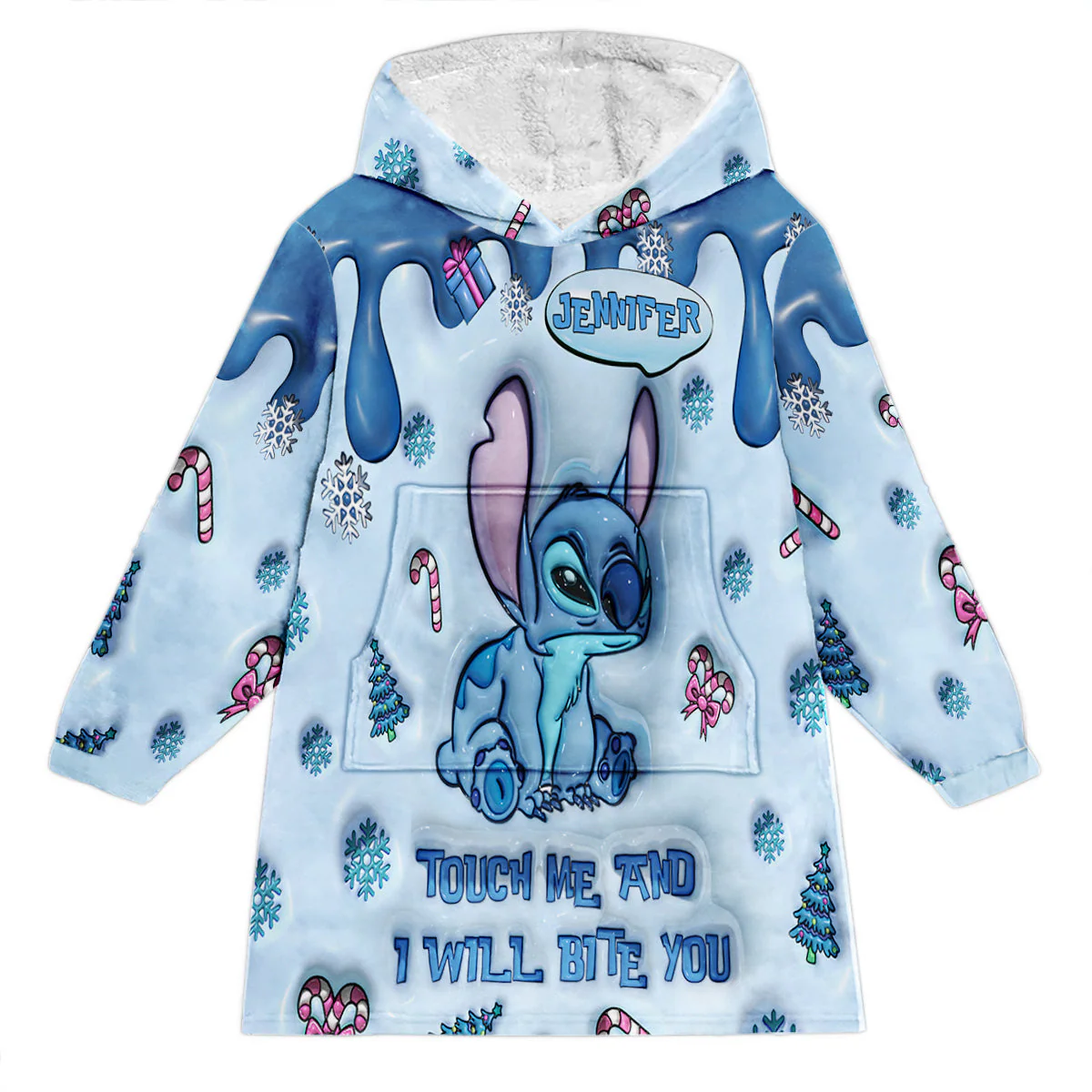 Just Love Sti (Ver 8) - Personalized 3D Inflated Effect Christmas Blanket Hoodie HH01 - Image 2