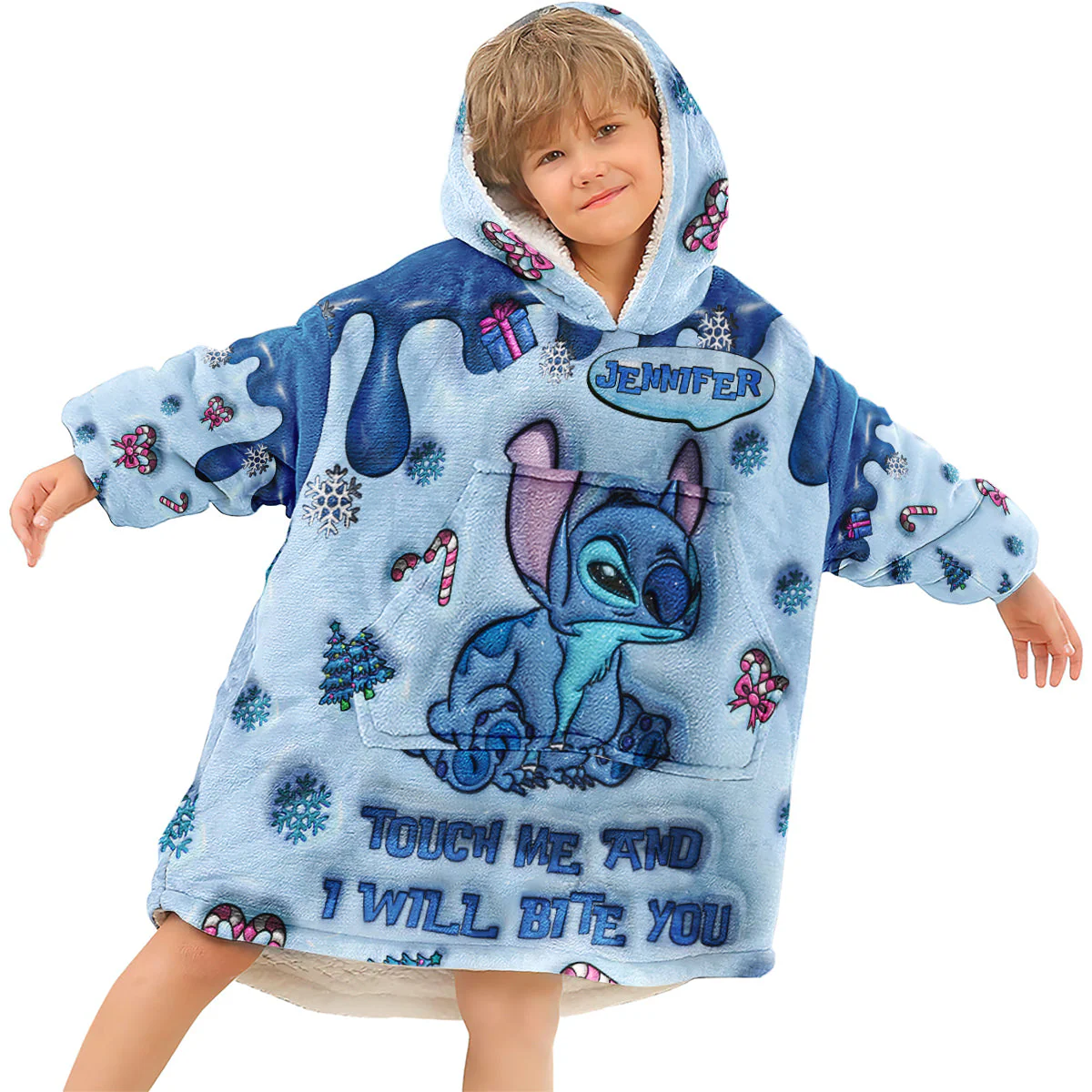 Just Love Sti (Ver 8) - Personalized 3D Inflated Effect Christmas Blanket Hoodie HH01 - Image 4
