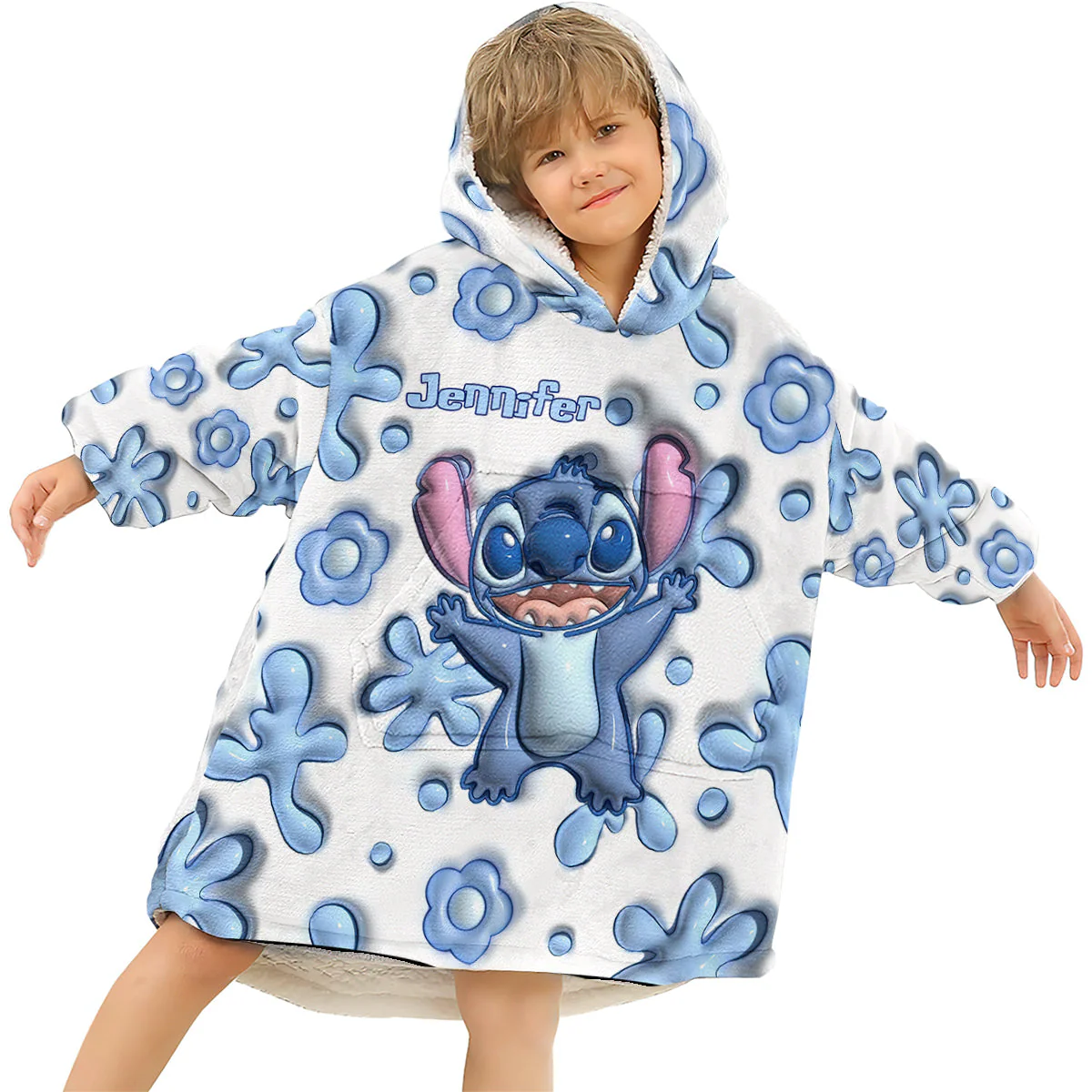 Just Love Sti (Ver 9) - Personalized 3D Inflated Effect Christmas Blanket Hoodie HH01 - Image 4