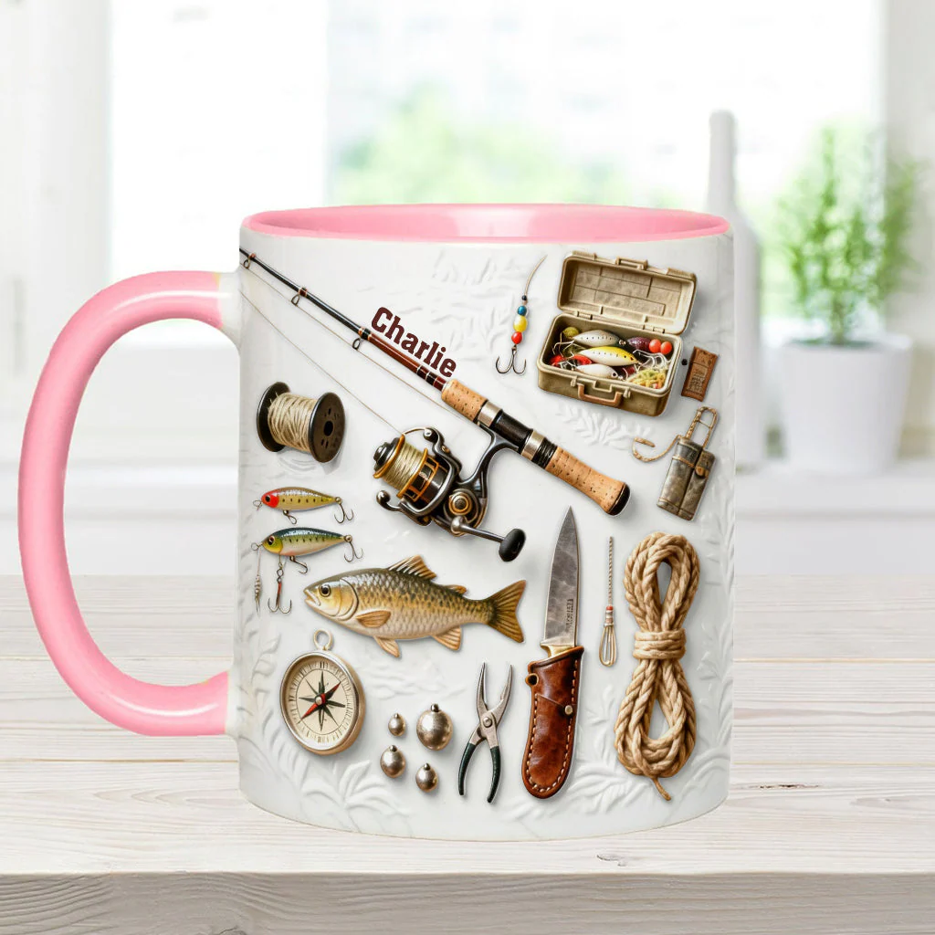 Just Loves Fishing - Personalized Accent Mug HH01 - Image 6