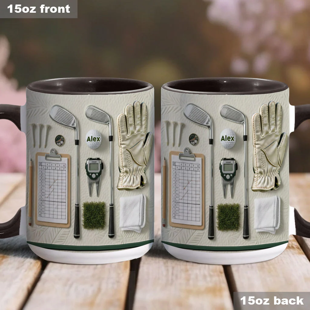 Just Loves Golf- Personalized Accent Mug HH01 - Image 4