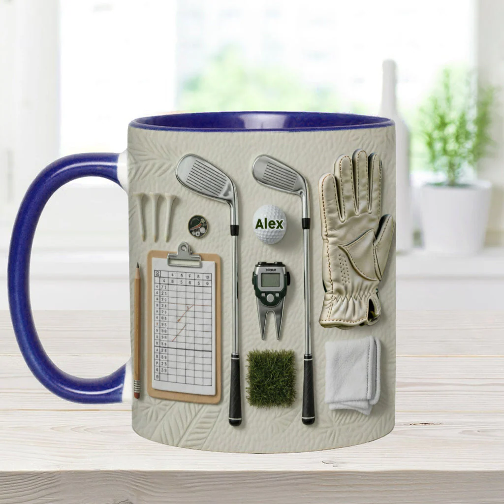 Just Loves Golf- Personalized Accent Mug HH01 - Image 5