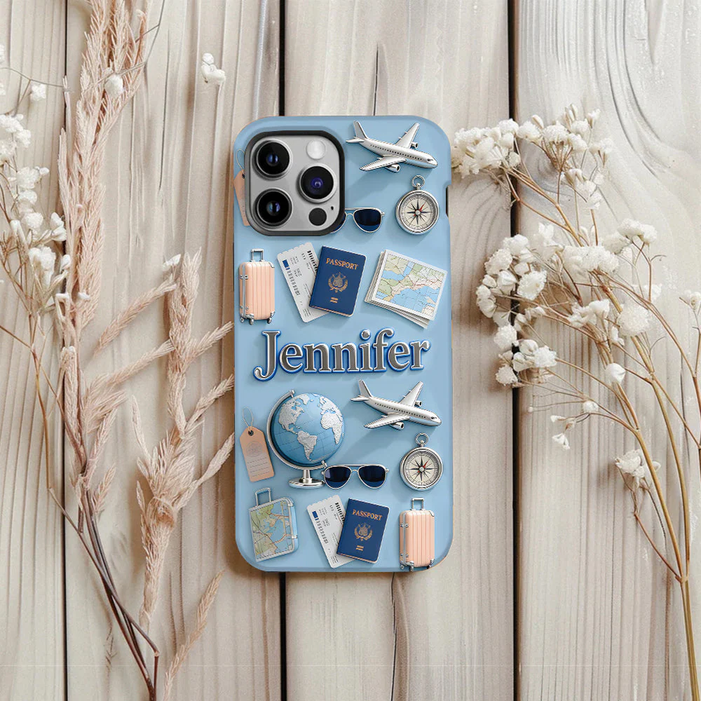 Just Loves Traveling - Personalized Phone Case HH01 - Image 6