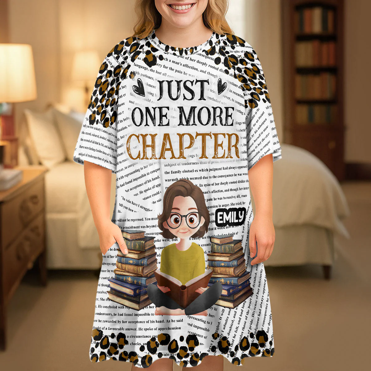 Just One More Chapter - Personalized Sleep Tee | CLB2