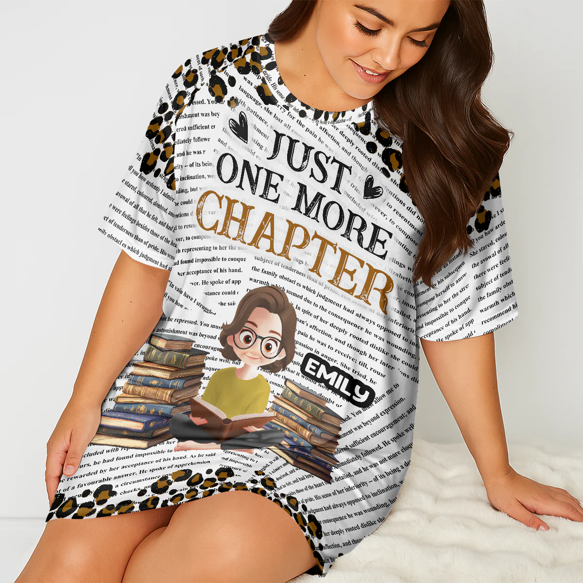 Just One More Chapter - Personalized Sleep Tee | CLB2 - Image 3