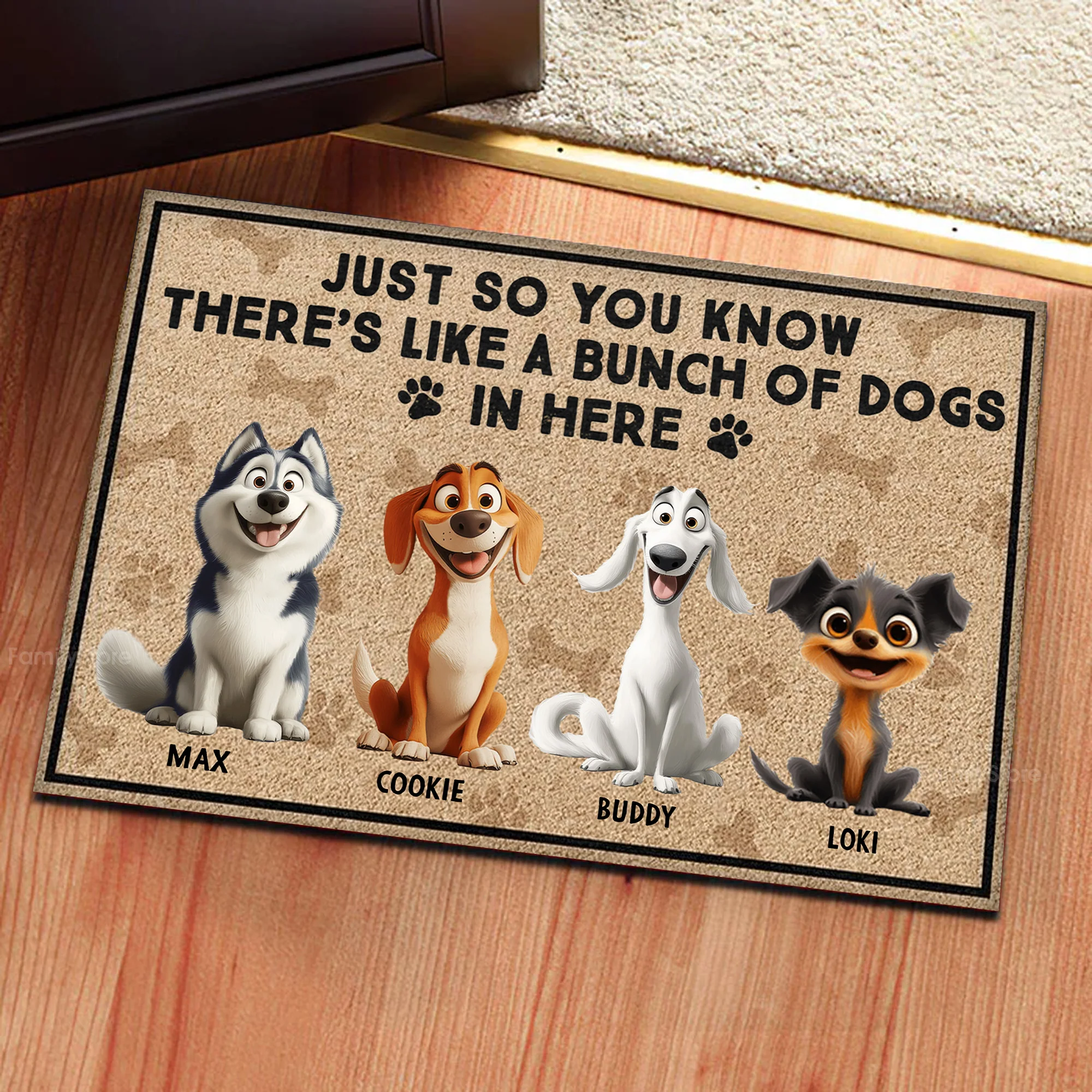 Just So You Know There's Like A Bunch Of Dogs In Here Caroon Dog - Personalized Doormat - Gift for Pet Owners, Pet Lovers, Dog Mom, Dog Dad | CLP15 NH96 - Image 2