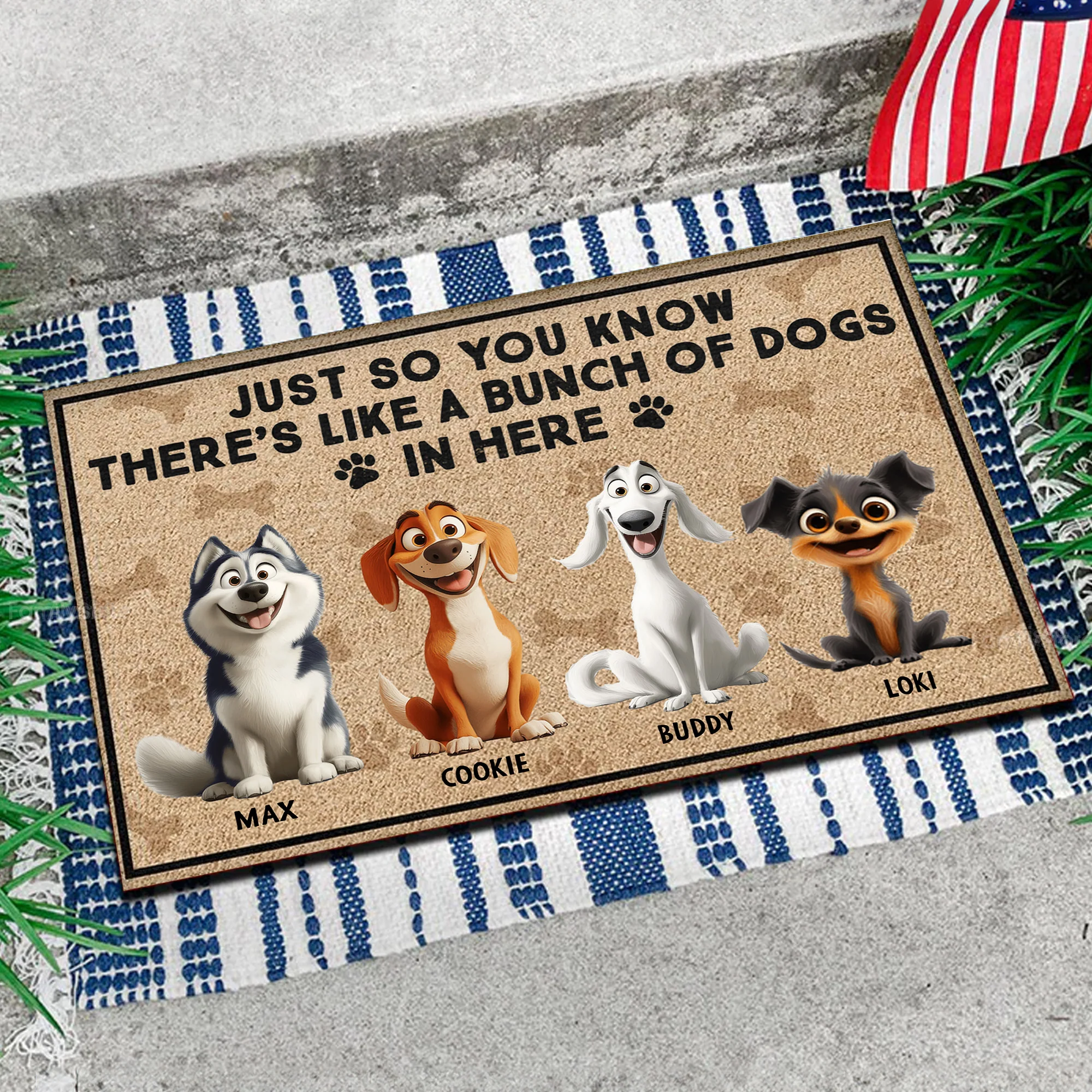 Just So You Know There's Like A Bunch Of Dogs In Here Caroon Dog - Personalized Doormat - Gift for Pet Owners, Pet Lovers, Dog Mom, Dog Dad | CLP15 NH96 - Image 3
