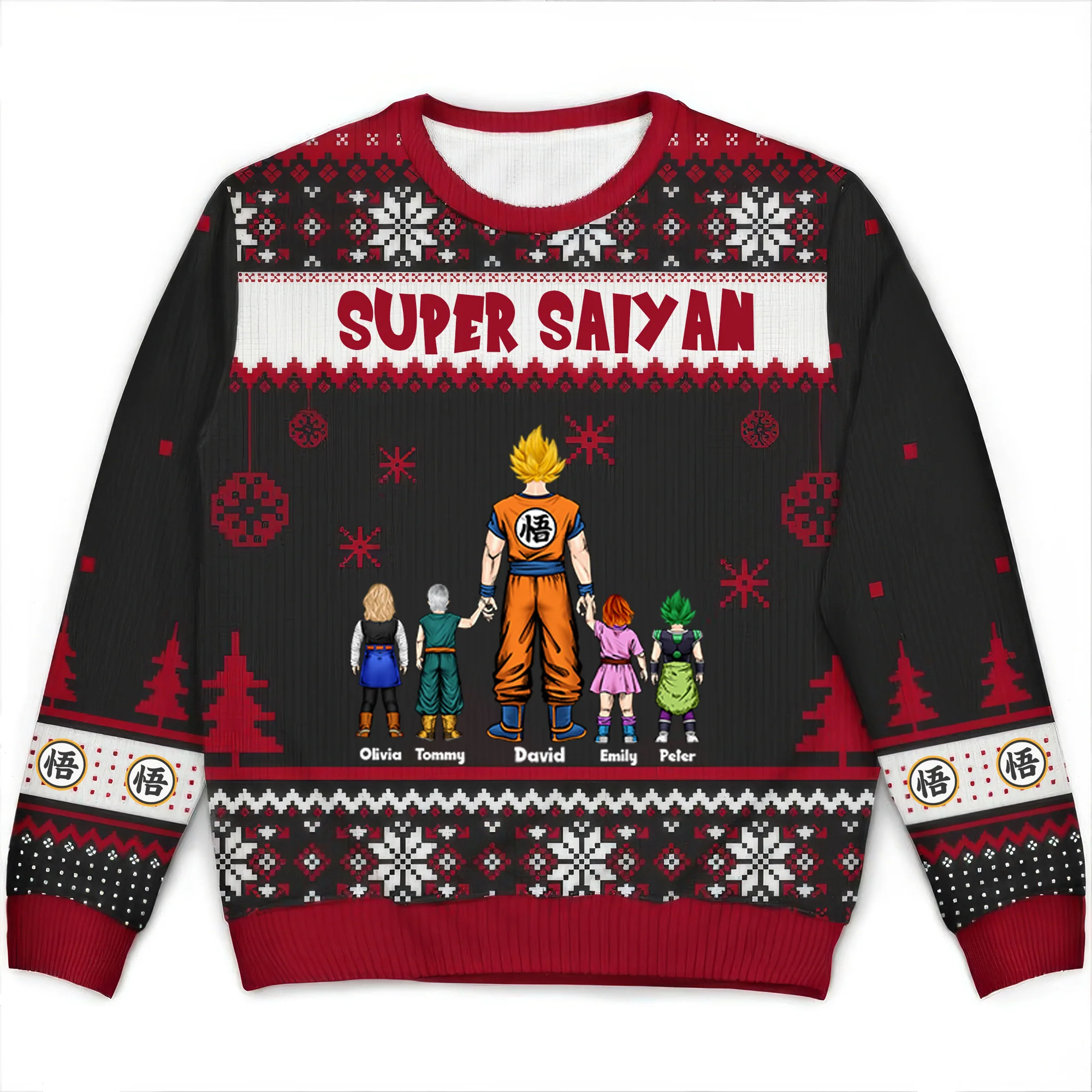 Dragon Ball Kamekameha Super Dad With Us - Personalized Ugly Sweatshirt - Gift for Dad, Grandpa, Husband CL03 NA94