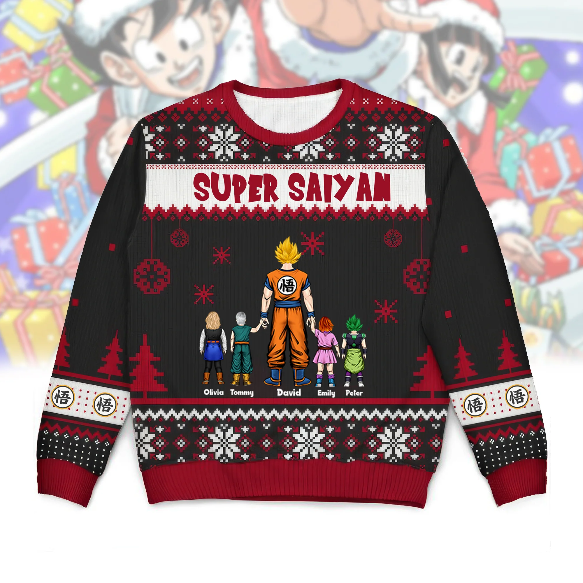 Dragon Ball Kamekameha Super Dad With Us - Personalized Ugly Sweatshirt - Gift for Dad, Grandpa, Husband CL03 NA94 - Image 3