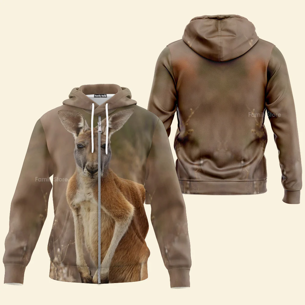 Kangaroo 3D All Over Printed Hoodie For Men, Women - Image 3